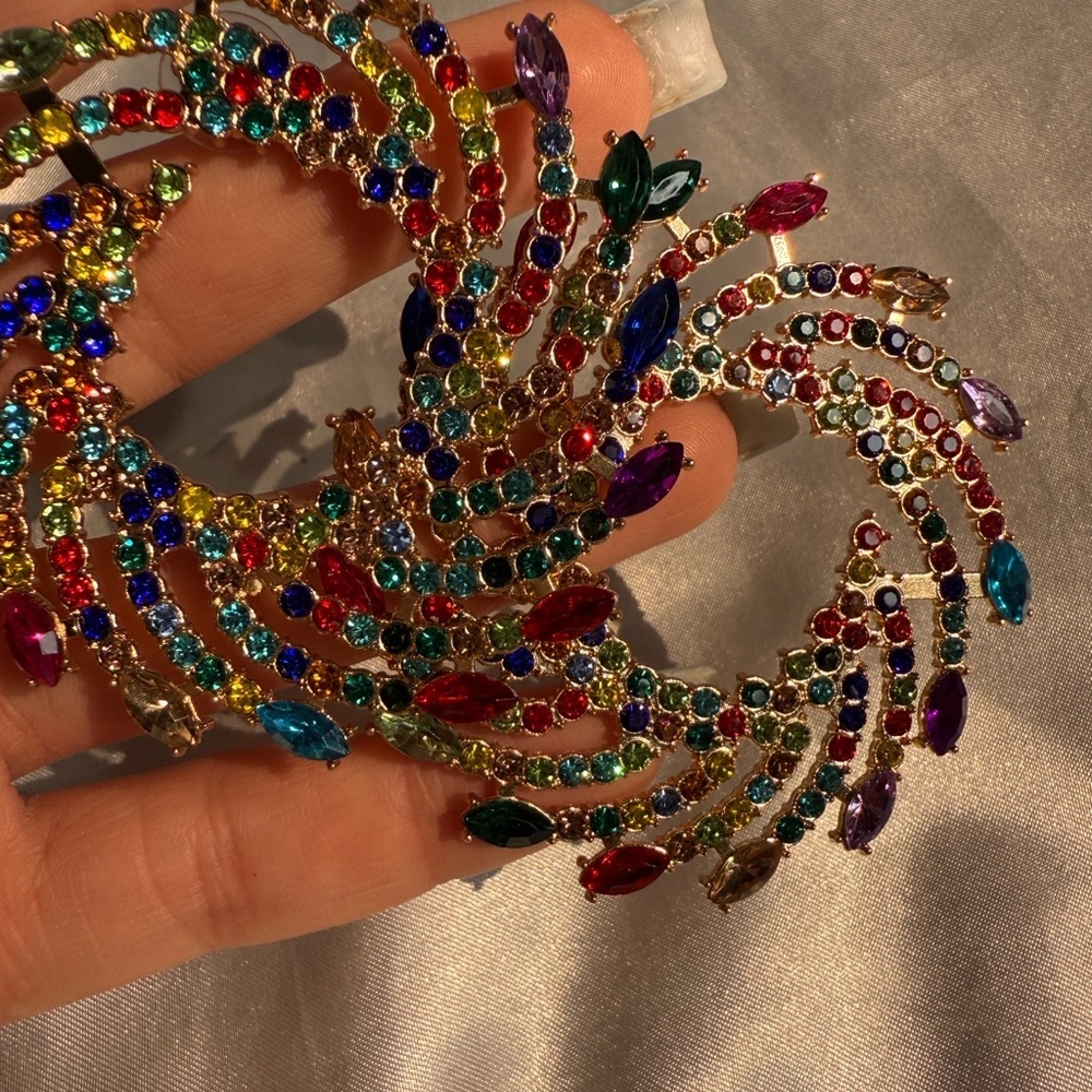 Anthropologe Colourful Multicolor Spiral Statement Earrings - Picture 12 of 12